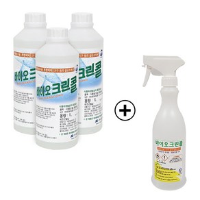 바이오크린콜 75퍼센트 살균소독제 1L x 3p + 분무기 450ml 세트