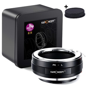 KnF PK-L 렌즈변환 어댑터 펜탁스 K 렌즈 >> 라이카 L 바디 (뒤캡옵션) Pentax K lens to Leica L adapte (L cap option), PK-L+뒤캡, 1개