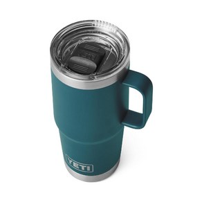 YETI 예티 램블러 트래블 여행 대용량 머그 손잡이 텀블러 20온스 590ml, 용설란 청록색, 1개