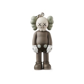 카우스 키체인 피규어 아트토이 팝아트 작품 KAWS Figue 홀리데이 컴패니언 열쇠고리 홀더, 브라운, 1개