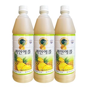 청솔 파인애플 원액 음료 베이스, 3개, 835ml