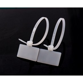 에스케이마켓 네임타이 각인 소형 100P 이름표 네임택 케이블타이 마크타이 전선 정리, 100개, 흰색