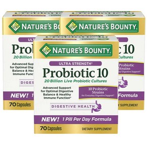 네이처스 바운티 프로바이오틱 유산균 70정 Natue's Bounty Ulta Stength Pobiotic 10 70 C, 3개