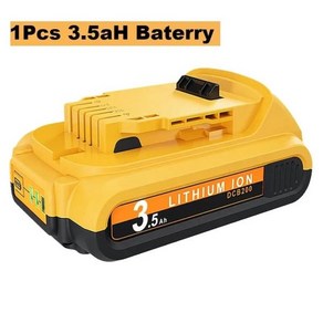 Dewalt 리튬 이온 배터리용 전동 공구 배터리 20V 배터리 DCB200 DCB0 DCB5 3500MAH, 0 Pcs 3.5aH Batey, 1개