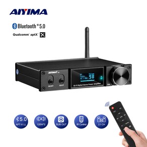 AIYIMA-D05 HIFI 2.1 블루투스 사운드 앰프 5.0 120W × 2 채널 디지털 파워 앰프 서브 우퍼 앰프 USB DAC OLED 원격 APTX