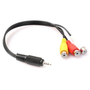 2.5mm 미니 AV 수-3RCA 암 M/F 오디오 비디오 케이블 스테레오 잭 어댑터 코드, 하나, 검정, 한개옵션1