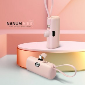 바른생활 NANUM-5000 도킹 듀얼 고속 보조배터리 5000mAh C타입/8핀