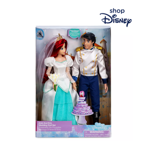 [Disney Stoe] 디즈니 스토어 인어공주 에리얼 에릭왕자 구체관절인형 웨딩 돌 세트 Aiel and Eic Wedding Doll Set, 1개