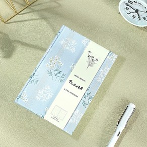 캘리스터 북유럽풍 패브릭 최고급 양장노트 7가지 컬러 꽃무늬 심플 직물커버, 1권, 플로랄 블루