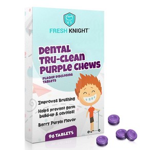 1 Fresh Knight Tru-Clean Purple Chews Plaque Disclosing Tablets 96 Count 3 Month Supply. Plaque Di