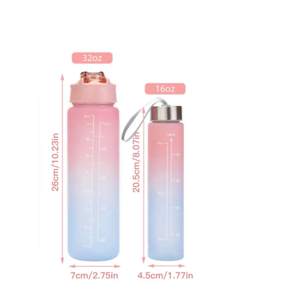 [당일출고]<1+1> 900ml 300ml 물병 텀블러 다이어트 필수템, 핑크블루 900ml +300ml, 1개