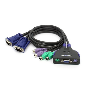 ATEN - CS62S 2-Pot PS/2 Cable KVM Switch KVM스위치/2:1/PS2/케이블일체형, 1개