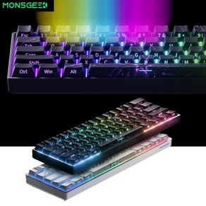 [cy] MONSGEEK FUN60 마그네틱축 게이밍 기계식 키보드 FUN60 PRO/MAX/Ulta 시리즈 유선8k 61키배열 RGB 4000mah 시즌신상, 현광마그네틱축, RGB블랙-측각 * FUN60 Po-유선8K