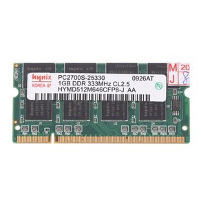 노트북 소딤 메모리용 PC 2700 DDR1 램 SO-DIMM 핀 DDR333 333Mhz 1GB, 1개