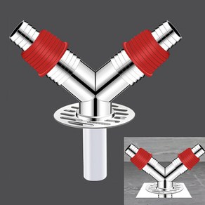 세탁기 바닥 이중 배수구 트랩 Y형 역류 물 넘침 방지 악취 벌레 차단