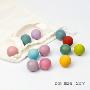 몬테소리 나무 꽃잎 빌딩 블록 장난감 어린이 레인보우 볼 런 트랙 아기 교육 선물, [05] 12pcs ball and bag B, 1개