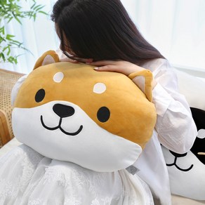 모찌모찌 시바견 캐릭터 얼굴 쿠션 40CM, 시바얼굴쿠션(브라운)40CM, 1개
