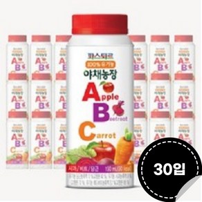 파스퇴르 100%유기농 야채농장 ABC주스190ml (냉장보관), 190ml, 30개