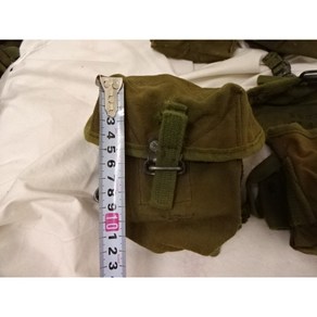 KOREA 한국군 구형 빈티지 파우치 캔버스 코튼 케이스 Vietnam Wa M1956 Magazine Pouch Shot, 쇼트 짧은 카트리지  1개, 1개