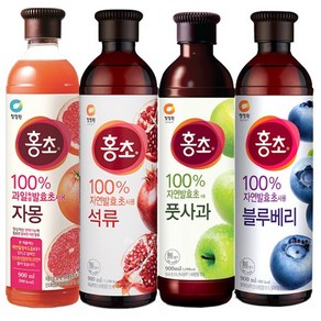 청정원 홍초 900ml 자몽 + 석류 + 풋사과 + 블루베리 각 1개씩 총 4개