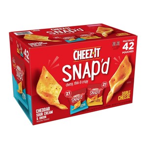 [미국직배송]치즈-잇 스냅 체다치즈앤사워크림. 더블치즈 두가지맛 42개입x893g Cheez-It Snap'd 42pk