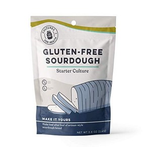 Cultues fo Health Gluten Fee Soudough State 건강을 위한 문화 글루튼 프리 사워도우 스타터  글루튼 프리 빵 굽기용 가보 탈수 배양, 0.8온스(1팩), 1개, 22.68g