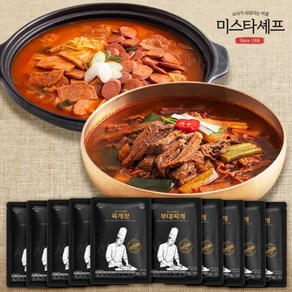 [KT알파쇼핑]미스타셰프 육개장 600g 5팩+부대찌개 600g 5팩, 10개