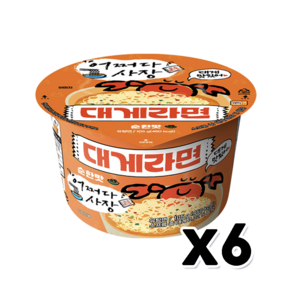 어쩌다사장 대게라면 순한맛 큰컵 큰사발 105g x 6개