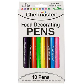 셰프마스터 쉐프마스터 식용색소 먹는싸인펜 식용펜 데코레이팅 펜 10개 Chefmaste - Food Decoating Pens, 1개