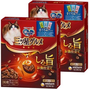 긴노스푼 미쯔보시 건식 고양이간식 고메, 2개, 160g