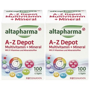 altaphama 알타파마 A-Z 멀티비타민 미네랄 100정 2팩 AZ Depot Multivitamin + Mineal, 2개