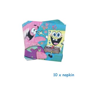 스폰지 밥 만화 파티 풍선 플레이트 선물 스티커 생일 목욕 저녁, 1개, 29.Napkin 10 pcs