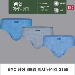 BYC 남성 삼각팬티 순면 맥시 브리프 빅사이즈 MCF2138 3매입