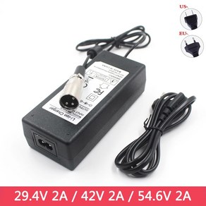 전동킥보드배터리 E 자전거 스마트 충전기 29.4V 2A / 42V 54.6V 호버 보드 DC 플러그 XLR 3P 18MM 24V 36V 48V Ebike 스쿠터용