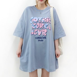 [5XL 3COLOR] 고딕 발포 빅반팔 55~99까지 루즈핏 오버사이즈 박스티 남여공용 홈웨어