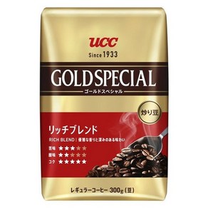 일본 직배송 커피 원두 분쇄안된 볶은 커피콩 300g ucc 골드 스페셜 리치 블렌드, 1개