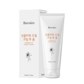 안국약품 비엔스킨 선플라워 오일 크림 투 폼, 1개, 210ml