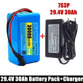 전기 자전거 배터리 모페드 리튬 이온 팩 및 2A 24V 7s3p 18650 30000mAh, 단일, 1개