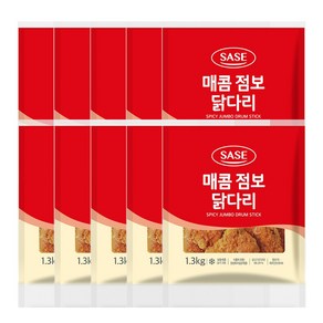 사세 매콤점보닭다리 1.3kg 스파이시 후라이드 통닭다리 치킨, 10개