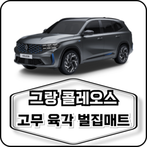 [르노] 그랑 콜레오스 (24년~) 고무 육각 벌집매트, 운전석, 블랙, 그랑 콜레오스(2륜)