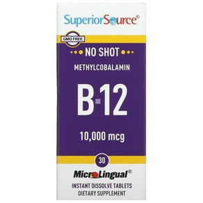 슈페리어쏘스 메틸코발라민 B-12 10000 mcg 녹여먹는 빠른 용해 30정, 1개