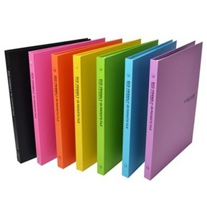 화사한 색상의 홍보 제안용 플라스틱 장식 3공 포켓 클리어화일북 A4-40매, 검정(8010736)