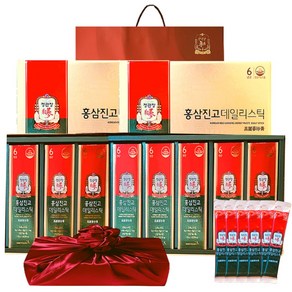 정관장 6년근 홍삼정 에브리타임 홍삼진고 스틱 40포 300ml+쇼핑백 부모님 새해 여행 골프 설 명절 선물세트(보자기포함) 1개 40정 1개