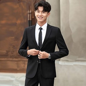 AOKADA남자 슬림핏 베이직핏 솔리드 비즈니스 결혼식 하객룩 면접 오피스룩 들러리 두버튼 노블 캐주얼 봄 가을 데일리 양복 상의 자켓 남성 정장