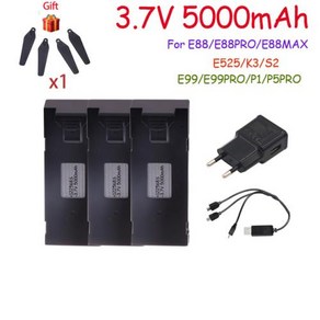 E88 E88PRO E99 K3 Ls-E525 E525 PRO 미니 UAV 드론 배터리 특수 배터리 RC 부품 3.7V 5000Mah RC 드론 배터리 액세서리, 10) Black, 1개