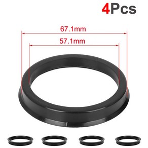 자동차 액세서리 플라스틱 휠 허브 중심 링 73.1 67.1 휠 허브 링 OD = 73.1mm ID = 67.1mm 휠 중심 링 세트당 4 개 호환, 67.1-57.1
