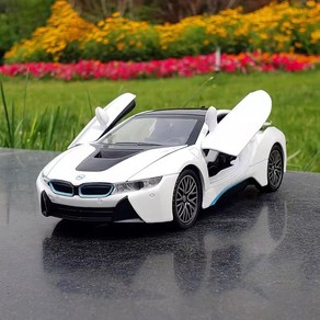 BMW i8 플러그인 하이브리드 스포츠카 1대32 자동차 미니카 모형 다이캐스트 꿈꾸는다락방, 화이트, 1개