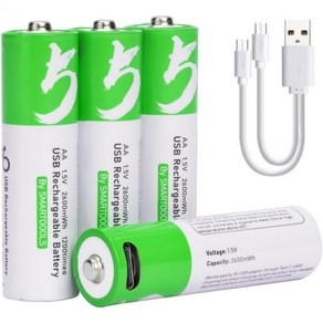 USB AAA 리튬 이온 충전식 배터리 1.5V 750mWh 1H 고속 충전 C형 포트 케이블 포함 1200사이클 일정 출력 8팩, 4 AA, 2개