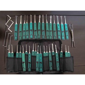 QICHU 32피스 락픽 세트 트레이닝 연습용 락스미스 공구 전문가용 자물쇠 따기 Lock Picking Tools, 1세트