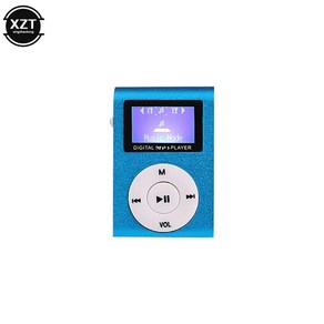 플레이어 휴대용 미니 MP3 LCD 스크린 금속 클립 USB 음악 SD TF 학생 워크맨 지원